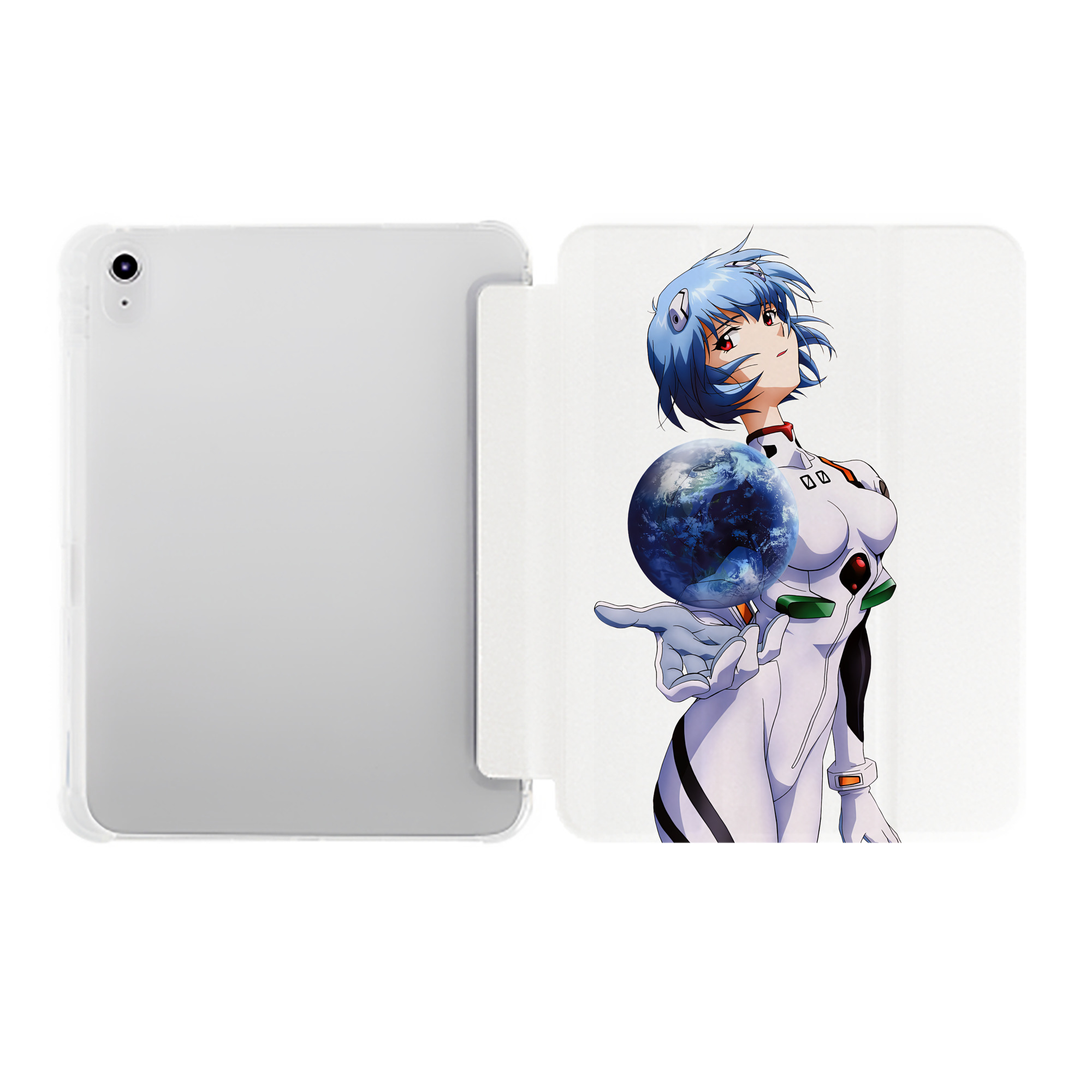 （画像用） EVA 新世紀エヴァンゲリオン IPad ケース ペン収納付き 三つ折りスタンド PUレザー×シリコン 対応機種9.5/10.5/10.9インチ